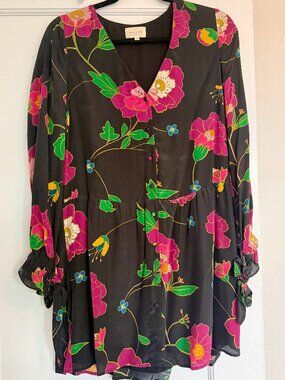 Floral Sezane Silk Dress size 34